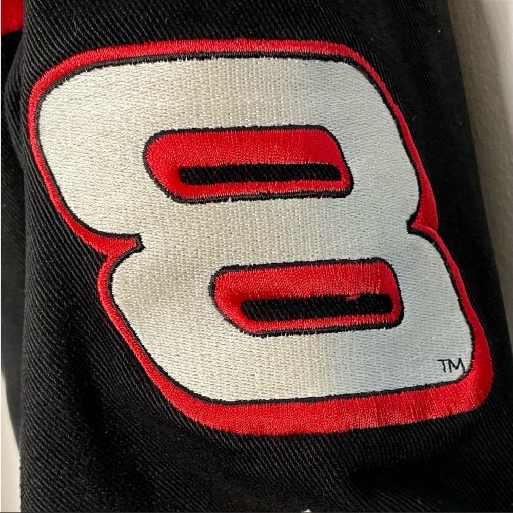 🏎️ VTG 90’s DALE EARNHARDT JR. WINSTON CUP BUDWEISER NASCAR RACING JACKET Men XL - Picture 13 of 14